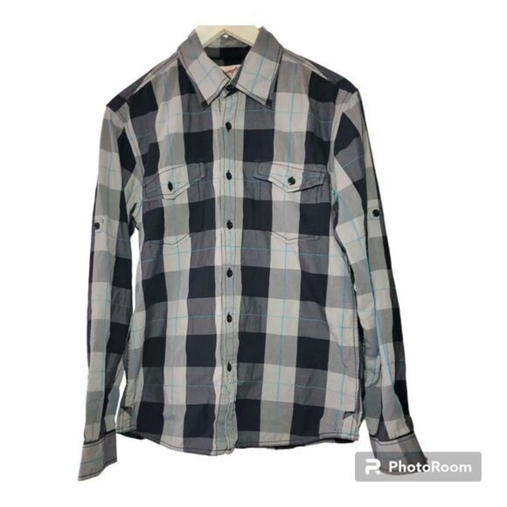 Wrangler‎ Cowboy Cut Chambray Mens Size Large Button Down Long Sleeve Shirt
